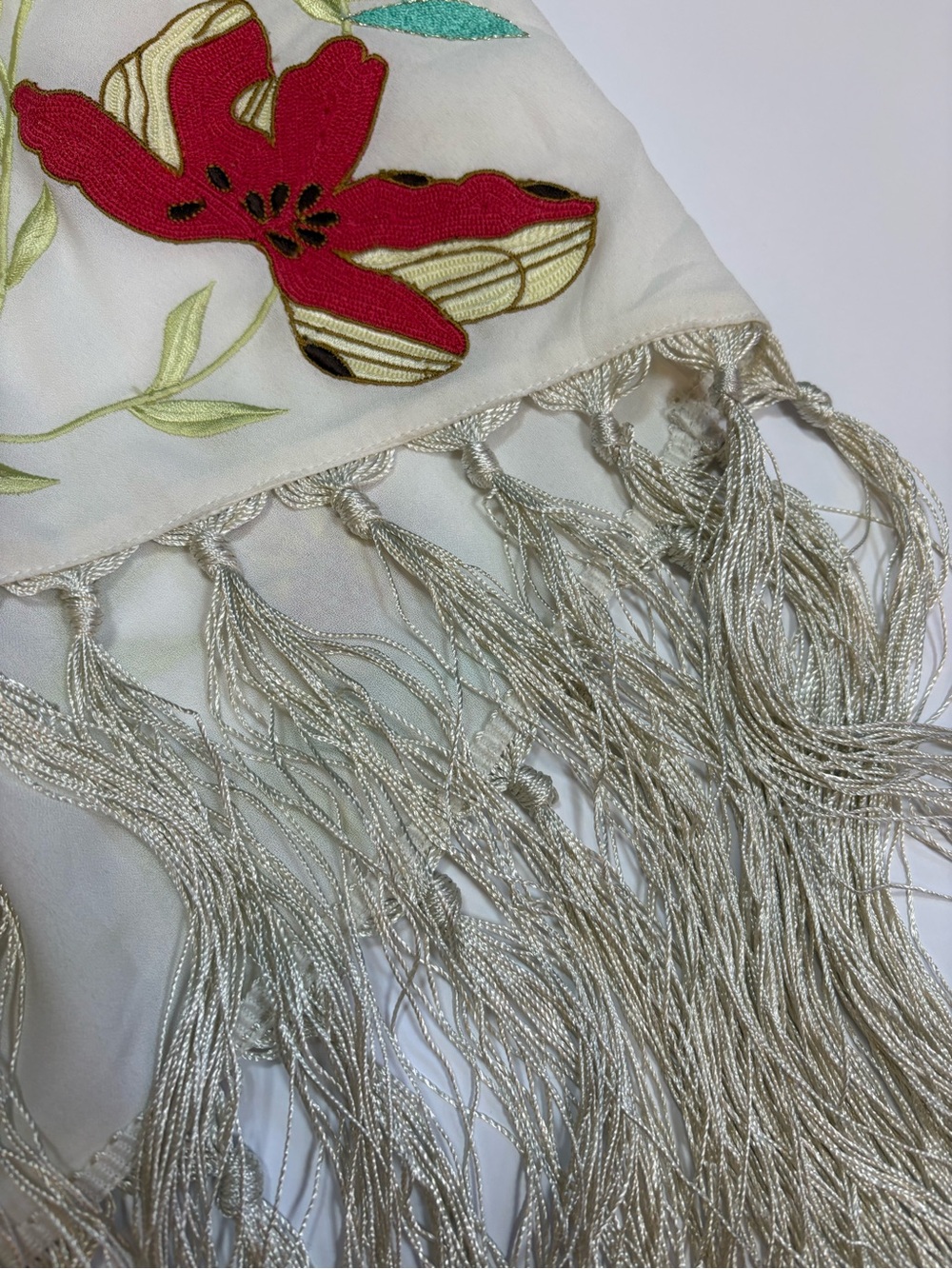 Forte Forte Embroidered Fringe Wrap Top | Ivory | Size 2 | Italian Luxury - Picture 5 of 16
